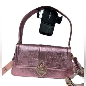 Juicy Couture Fashionista Shoulder Bag Crossbody Metalic Blush